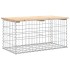 Banco de jardín diseño gaviones madera maciza pino 83x44x42