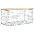 Banco de jardín diseño gaviones madera maciza pino 83x44x42