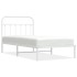 Estructura cama sin colchón con cabecero metal blanco