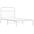 Estructura cama sin colchón con cabecero metal blanco