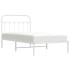 Estructura cama sin colchón con cabecero metal blanco