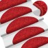 Alfombras de peldaños de escalera 15 uds rojo 65x21x4