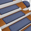 Alfombras de peldaños de escalera 15 uds azul 65x21x4 cm
