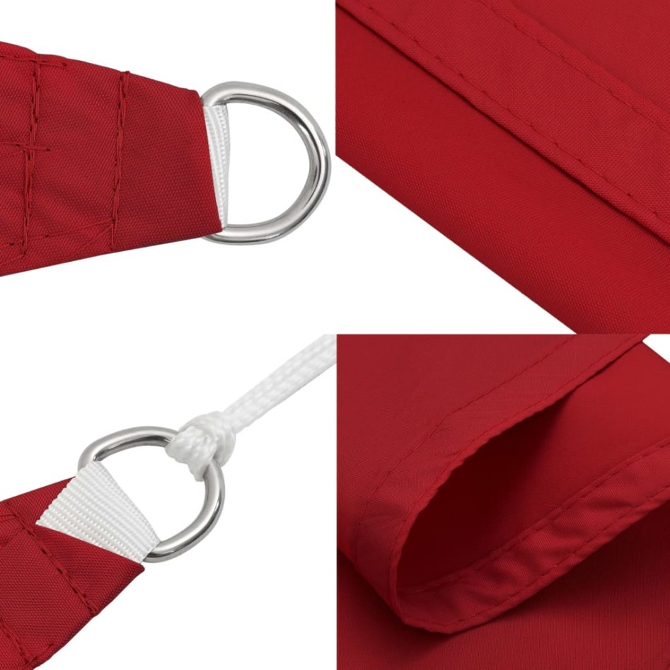Toldo de vela triangular tela Oxford rojo 5x6x6