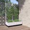 Jardinera con enrejado PP blanco 80x40x121,5 cm