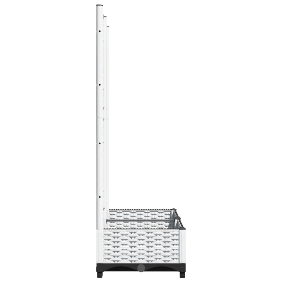 Jardinera con enrejado PP blanco 80x40x121,5