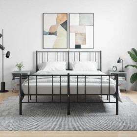 Mesita noche 2 uds madera ingeniería gris hormigón