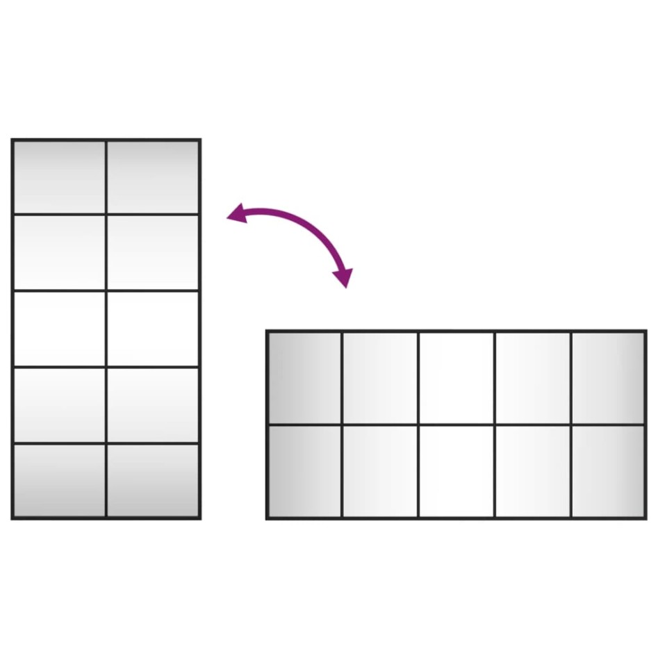 Espejo de pared rectangular de hierro negro 50x100