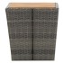 Mesa de centro ratán PE y madera de acacia gris 41,5x41,5x43