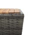 Mesa de centro ratán PE y madera de acacia gris 41,5x41,5x43