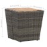 Mesa de centro ratán PE y madera de acacia gris 41,5x41,5x43