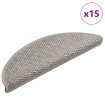 Alfombrillas autoadhesivas sisal 15 uds plateado 56x17x3 cm