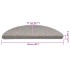 Alfombrillas autoadhesivas sisal 15 uds plateado 56x17x3