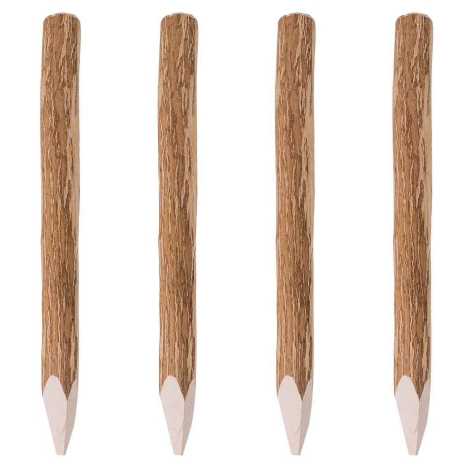 Postes de valla puntiagudos 4 uds madera de avellano 90