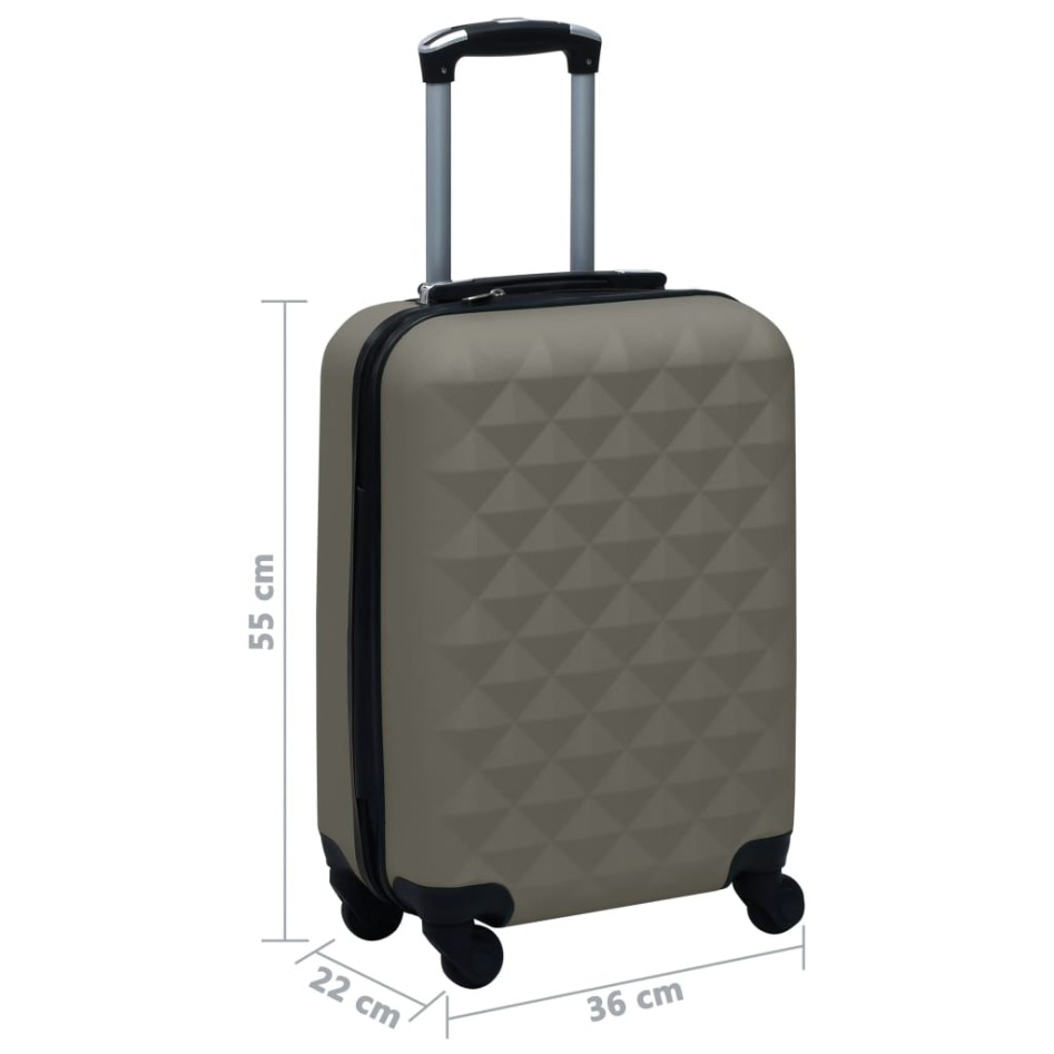 Maleta trolley con ruedas rígida ABS gris