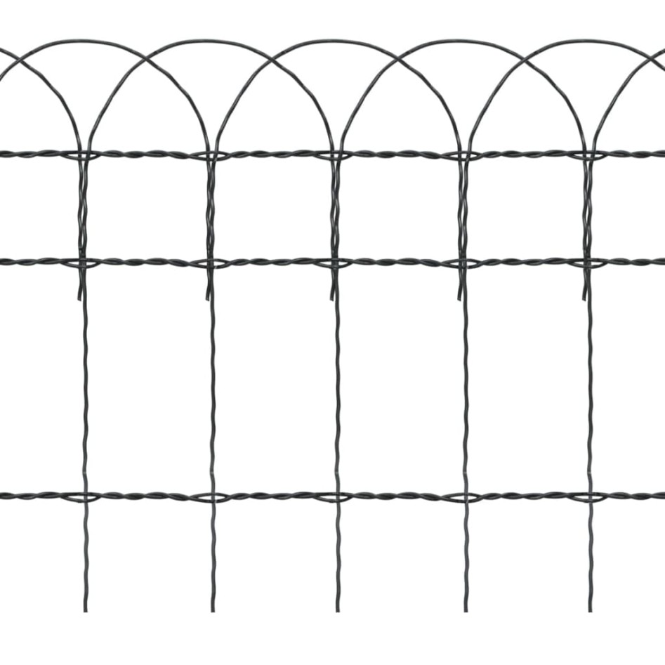 Cerca para césped de hierro recubierto en polvo 25x0,4