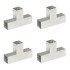 Conectores de postes en T 4 uds metal galvanizado 71x71
