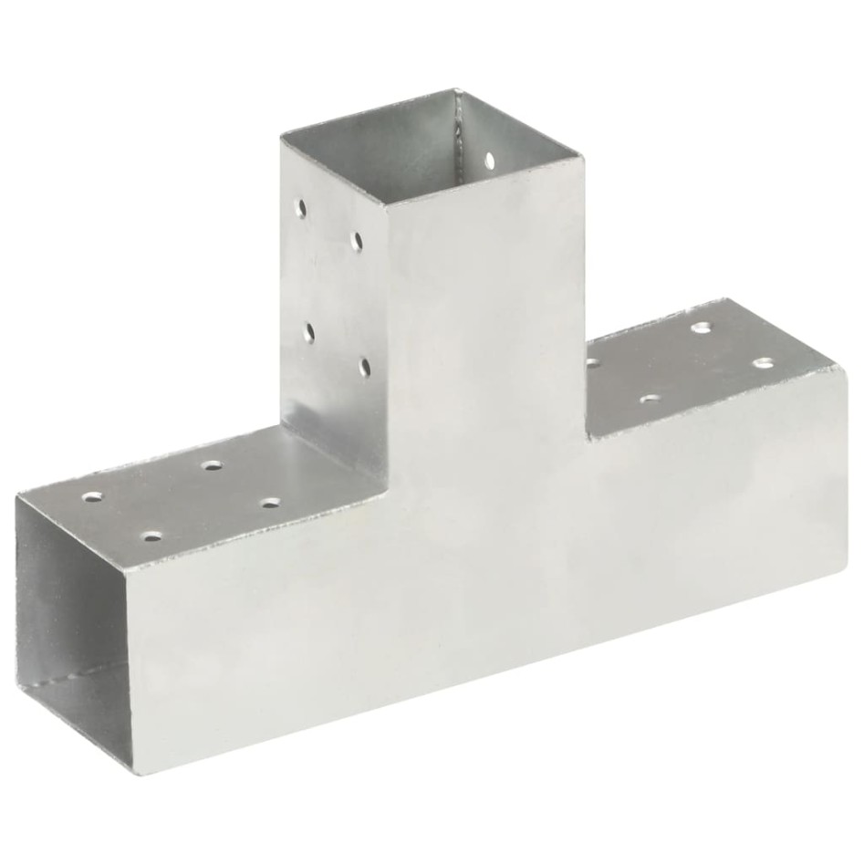 Conectores de postes en T 4 uds metal galvanizado 71x71