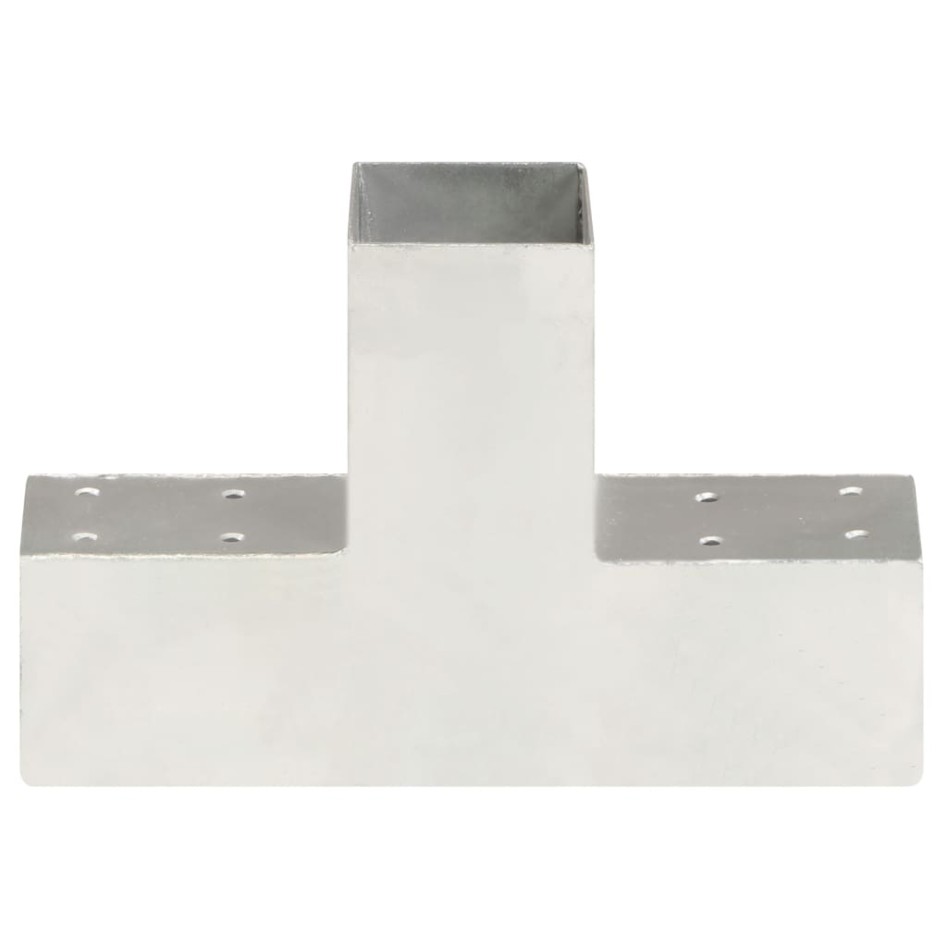 Conectores de postes en T 4 uds metal galvanizado 71x71