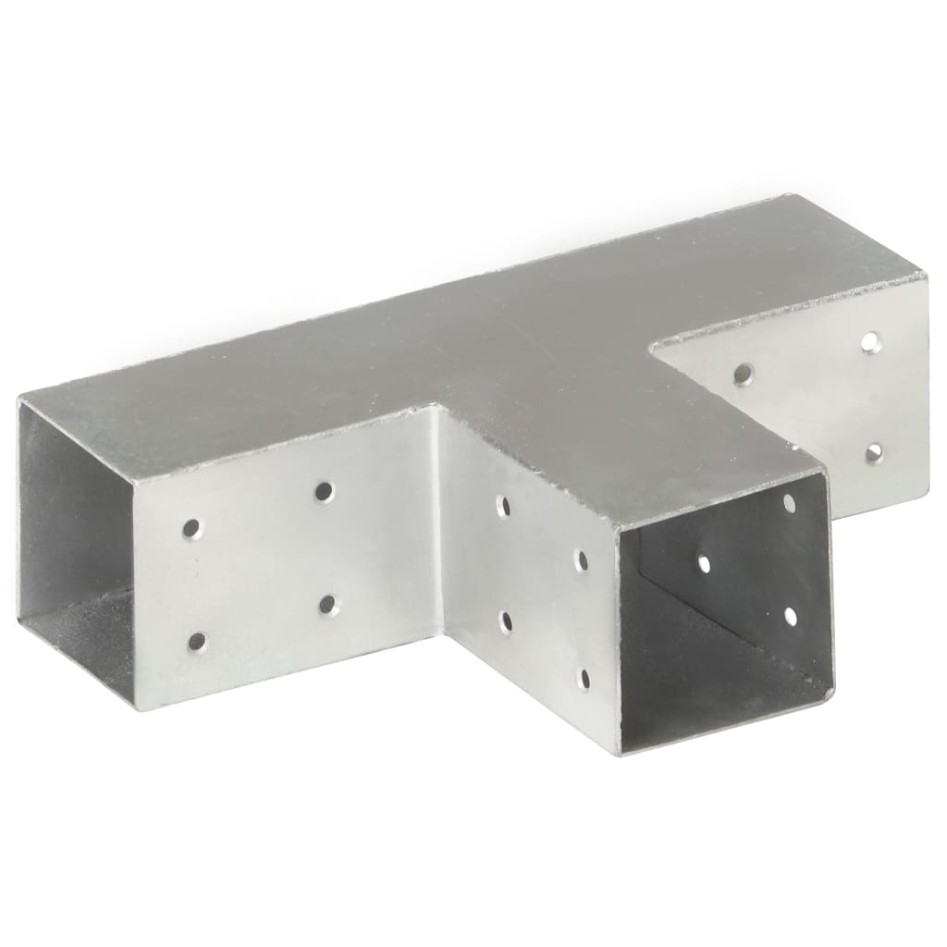 Conectores de postes en T 4 uds metal galvanizado 71x71