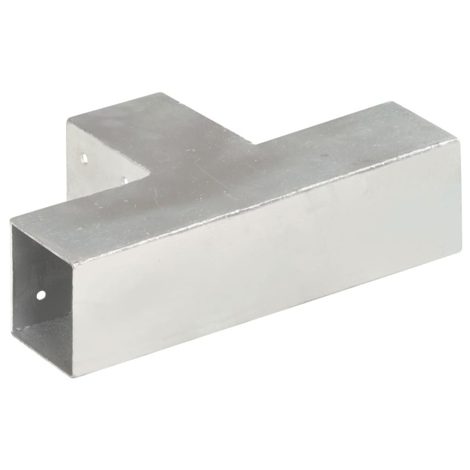 Conectores de postes en T 4 uds metal galvanizado 71x71