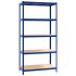 Estantería almacenaje 5 niveles azul madera contrachapada