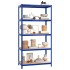 Estantería almacenaje 5 niveles azul madera contrachapada