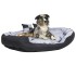 Cojín para perro reversible y lavable gris y negro 150x120x25