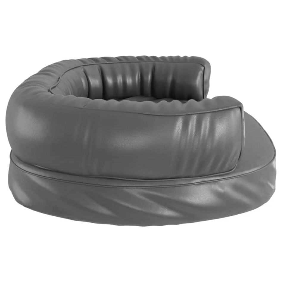 Cama para perros de espuma cuero sintético gris 75x53