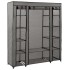 Armario con compartimentos y varillas tela gris 150x45x176