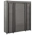 Armario con compartimentos y varillas tela gris 150x45x176