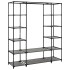 Armario con compartimentos y varillas tela gris 150x45x176