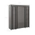 Armario con compartimentos y varillas tela gris 150x45x176