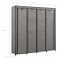 Armario con 4 compartimentos gris 175x45x170