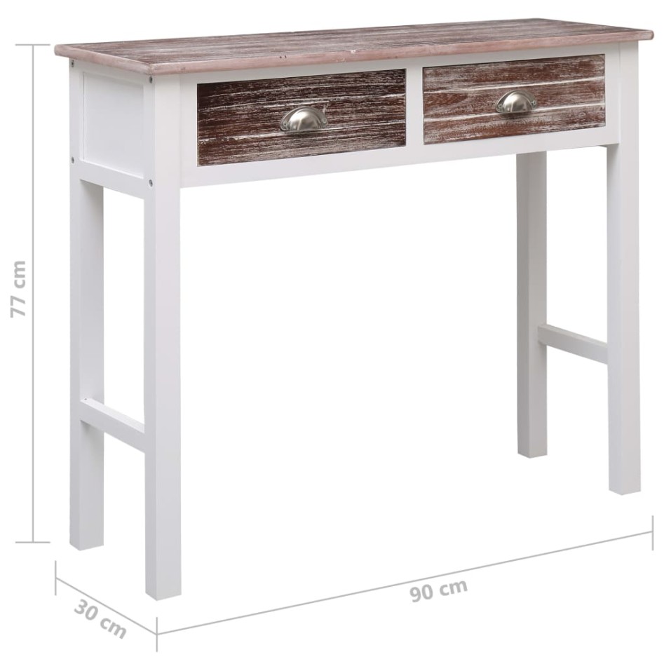 Mesa consola de madera marrón 90x30x77
