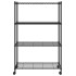 Estante almacenaje 4 niveles ruedas 90x35x142cm negro