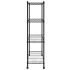 Estante almacenaje 4 niveles ruedas 90x35x142cm negro