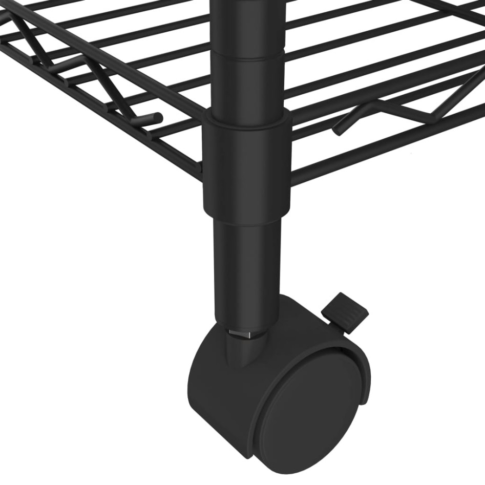 Estante almacenaje 4 niveles ruedas 90x35x142cm negro