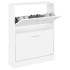 Mueble zapatero madera contrachapada blanco brillo 59x17x81