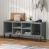 Zapatero con patas metal OSLO madera maciza gris 106x35x45