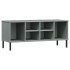 Zapatero con patas metal OSLO madera maciza gris 106x35x45