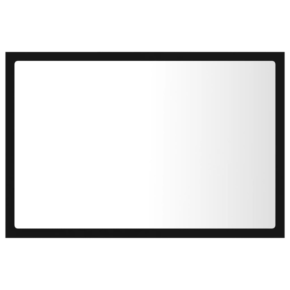 Espejo de baño acrílico negro brillo 60x8,5x37