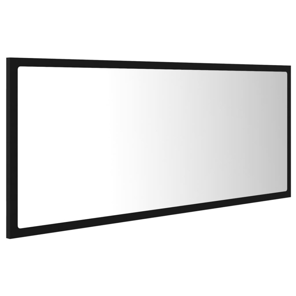 Espejo de baño LED acrílico negro 100x8,5x37