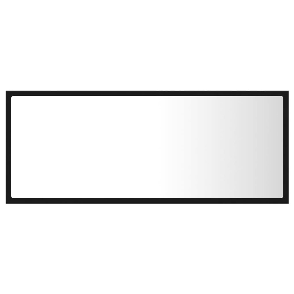 Espejo de baño LED acrílico negro 100x8,5x37