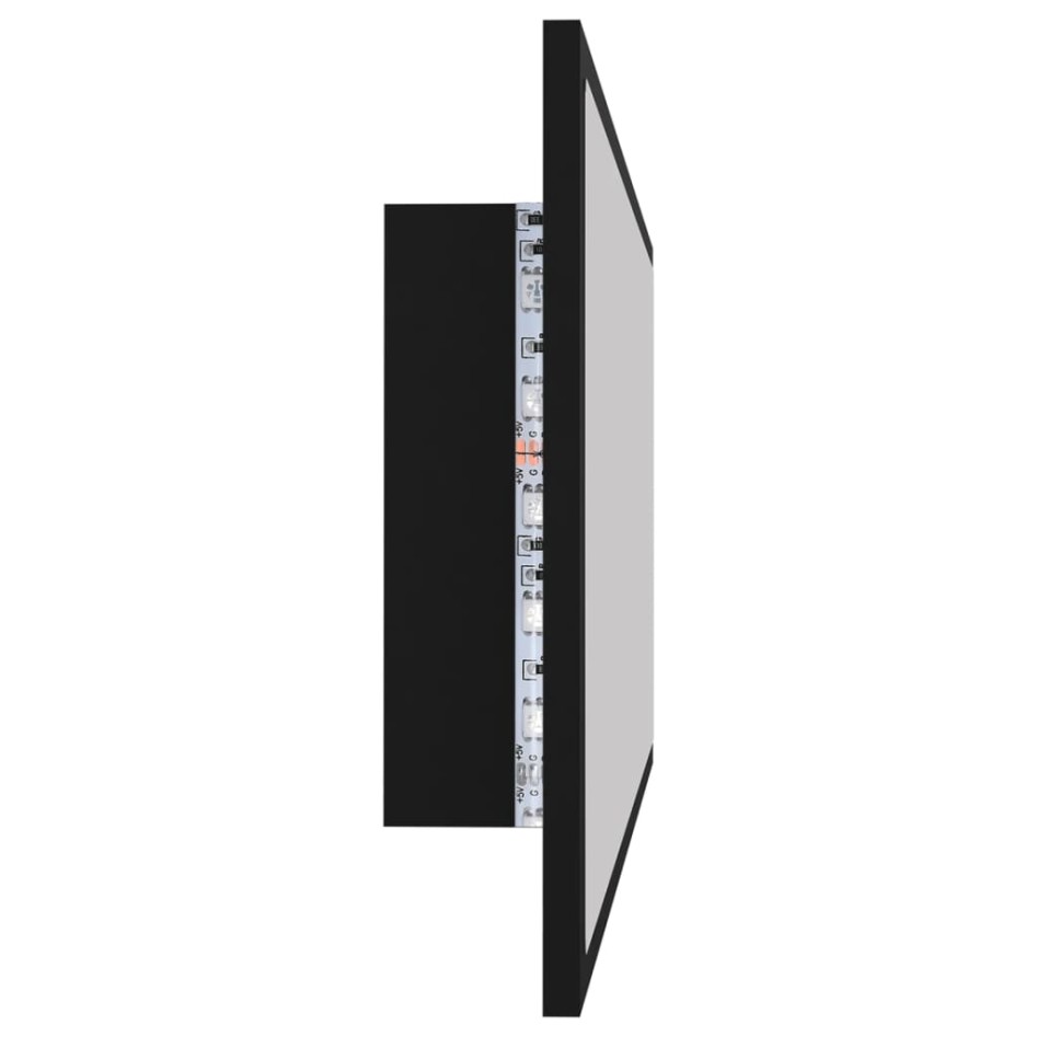 Espejo de baño LED acrílico negro 100x8,5x37