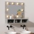 Mueble con espejo y luces LED gris hormigón 60x31,5x62
