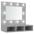 Mueble con espejo y luces LED gris hormigón 60x31,5x62