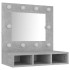 Mueble con espejo y luces LED gris hormigón 60x31,5x62