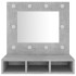 Mueble con espejo y luces LED gris hormigón 60x31,5x62