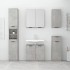 Armario de baño con espejo color gris hormigón 64x20x67
